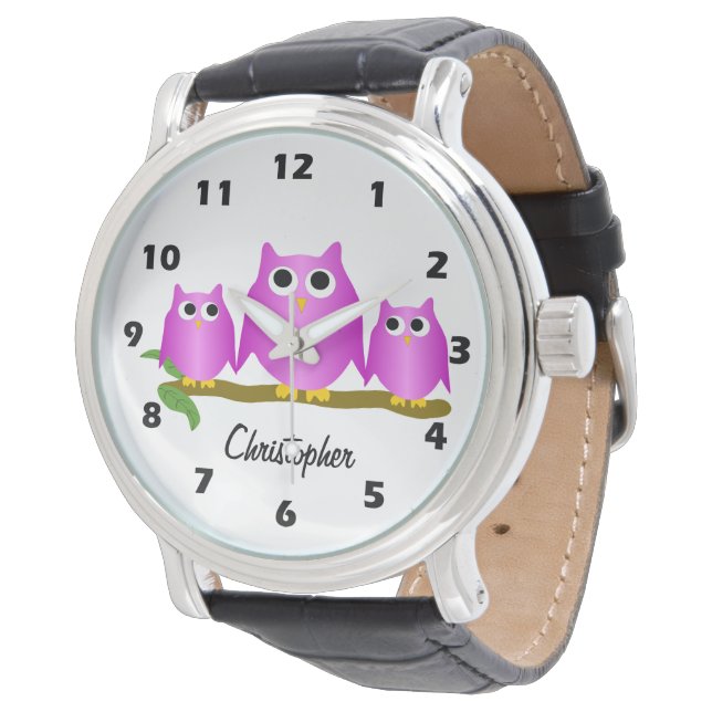 Lila Ugglor Design Personlig Armbandsur (Vinklad)