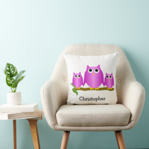 Lila Ugglor Design Personlig Kudde