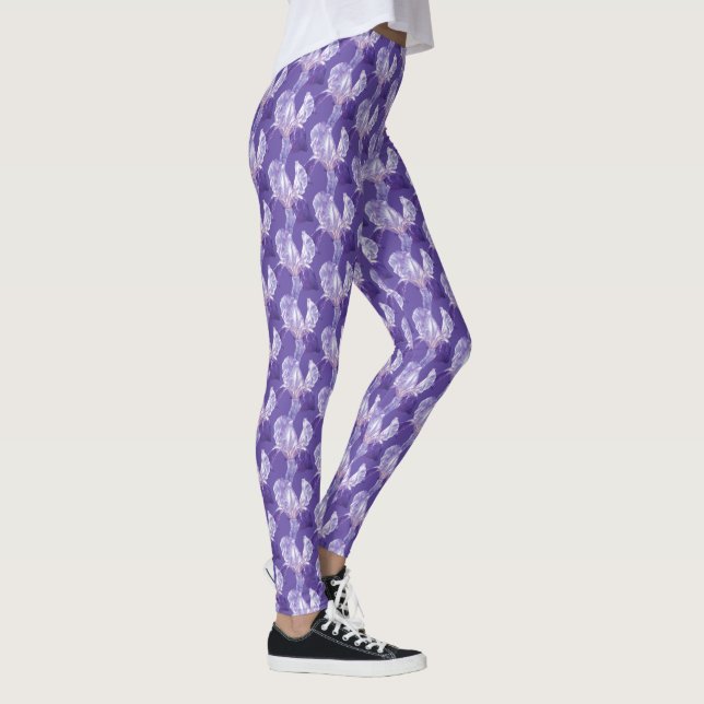 Lila ultra violet iris art mönster-legeringar leggings (Höger)