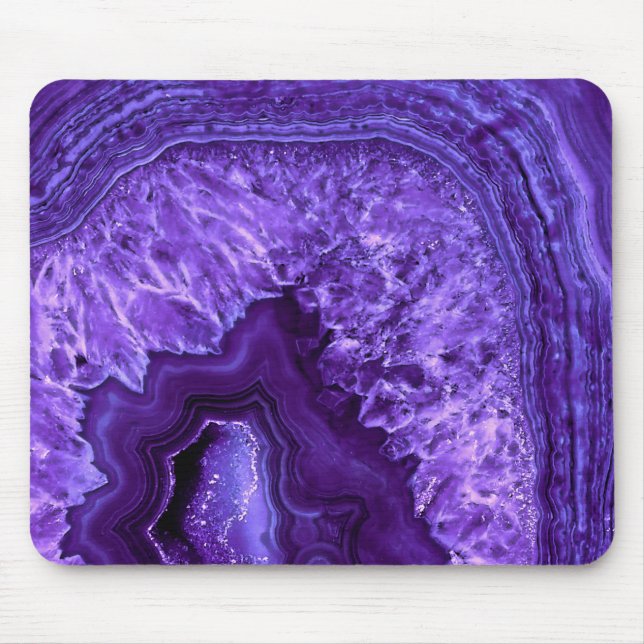Lila Ultra Violett Agate Mineral Gemstone Musmatta (Framsidan)