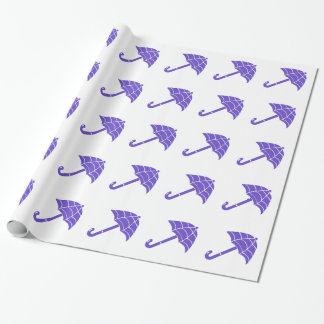 Lila Umbrellas Mönster Wrapping Papprare Presentpapper