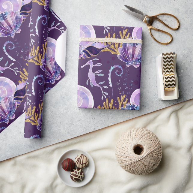 Lila under havet med Glitter Presentpapper (Hantverk)