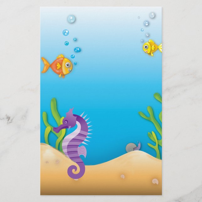 Lila under vatten Seahorse (Framsida)