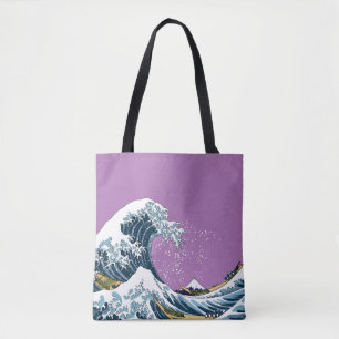 Lila Underbar Wave av Kanagawa Modern Pop Tygkasse