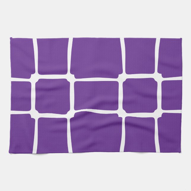 Lila Uneven Squares mosaic Kökshandduk (Horisontell)