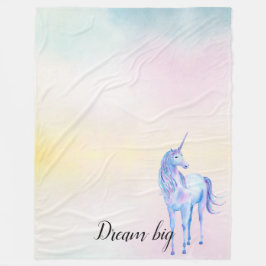 Lila Unicorn Aqua Rosa Gult Tie Dye Fleecefilt