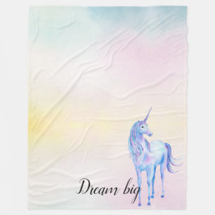 Lila Unicorn Aqua Rosa Gult Tie Dye Fleecefilt
