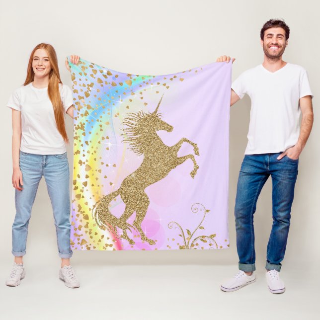 Lila Unicorn Blanket Fleecefilt (På plats)