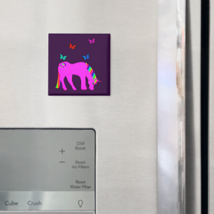 Lila Unicorn & Butterflies Magnet