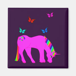 Lila Unicorn & Butterflies Magnet