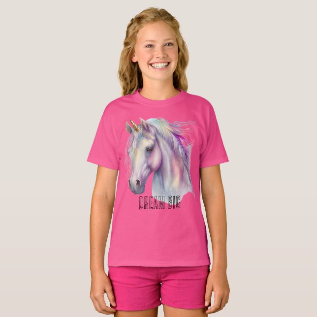 Lila Unicorn Dream T Shirt (Hel framsida)