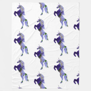 Lila Unicorn Fleece Blanket, stor