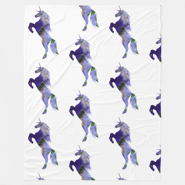 Lila Unicorn Fleece Blanket, stor (Framsidan)