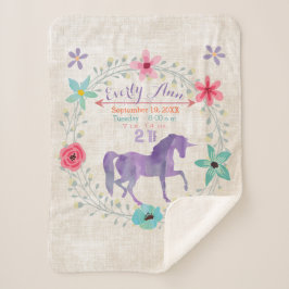 Lila Unicorn Flicka Stats Watercolor Watercolor Wa