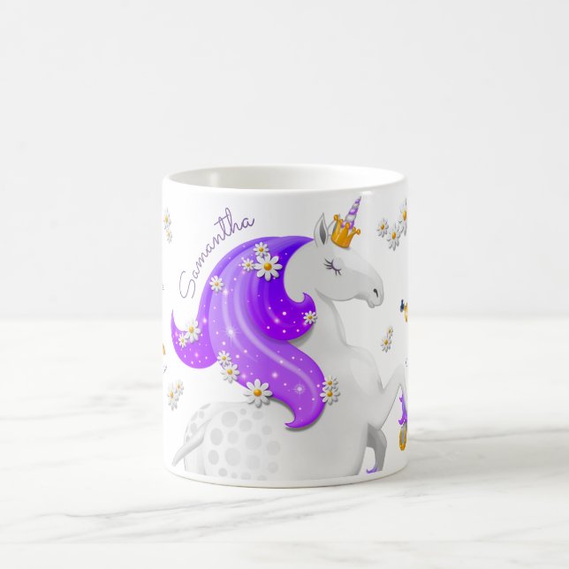 Lila Unicorn Flowers och Golden Krona Mugg (Center)