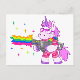 Lila Unicorn - Gun Vykort