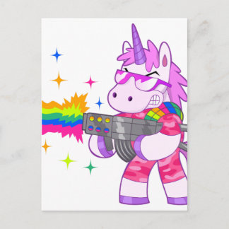 Lila Unicorn - Gun Vykort