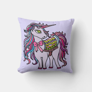 Lila Unicorn Kudde