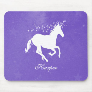 Lila Unicorn Personlig Mouse Pad Musmatta
