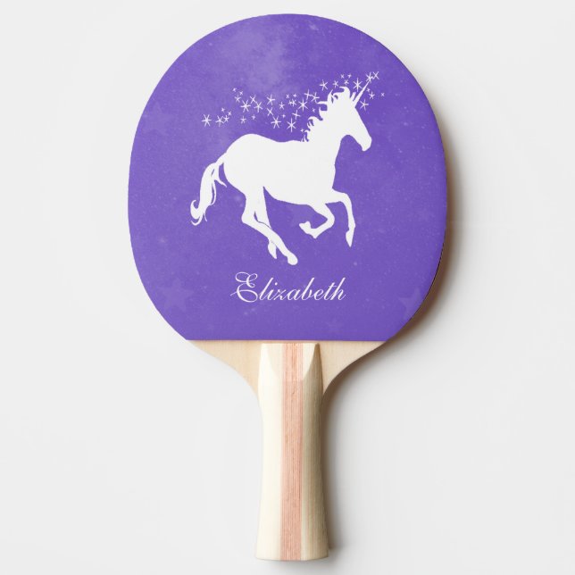 Lila Unicorn Personlig Ping Pong Paddle Pingisracket (Framsidan)