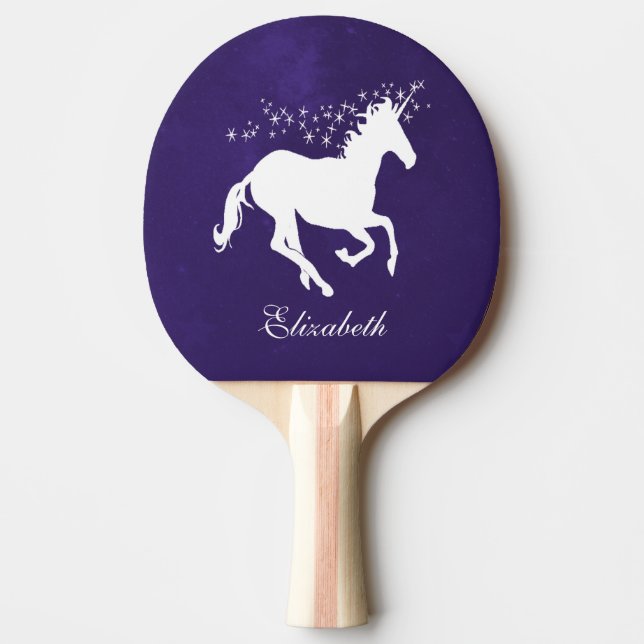 Lila Unicorn Personlig Ping Pong Paddle Pingisracket (Framsidan)