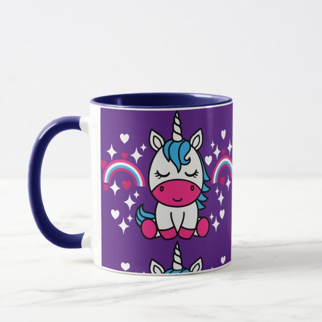 Lila Unicorn Pony Mugg (Vänster)