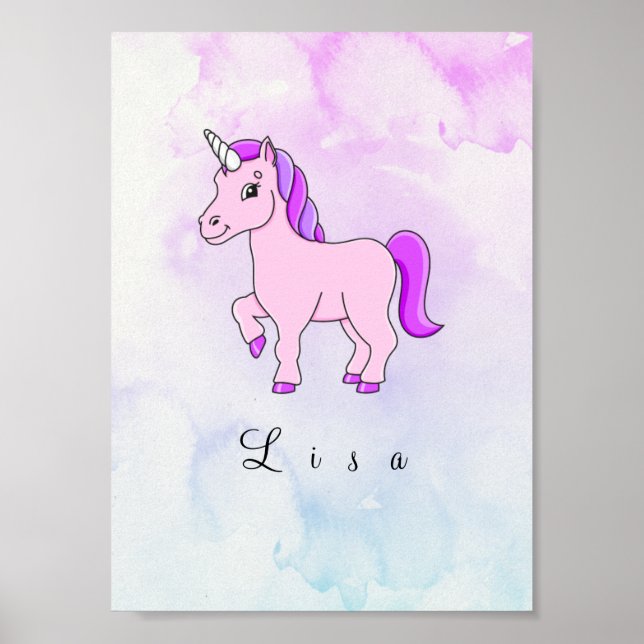 lila Unicorn Poster (Framsidan)