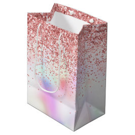 Lila Unicorn Rainbow Glitter Medium Gift Bag