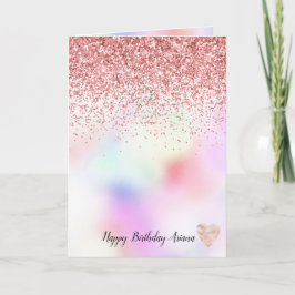 Lila Unicorn Rainbow Rosa Glitter Gnistra Kort