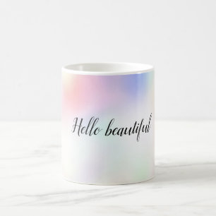 Lila Unicorn Rosa Peach Rainbow Kaffemugg