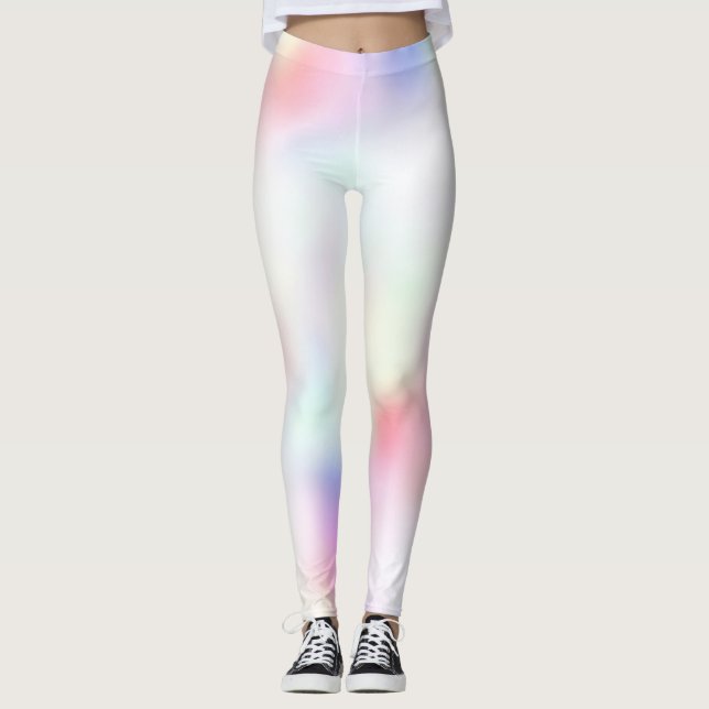 Lila Unicorn Rosa Peach Rainbow Leggings (Framsida)