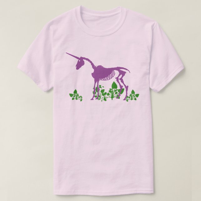 Lila Unicorn Skeleton T-Shirt (Design framsida)