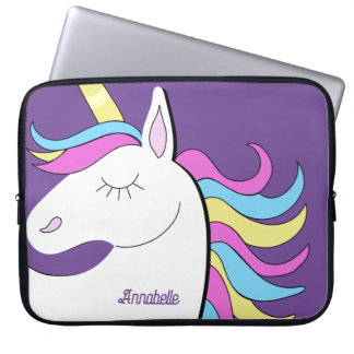 Lila Unicorn Söt Unicorns Fantasy Laptop Fodral
