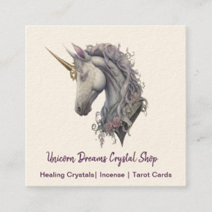 Lila Unicorn Square Affärskort Fyrkantigt Visitkort