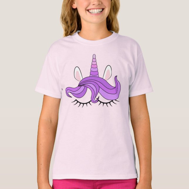 Lila Unicorn T Shirt (Framsida)