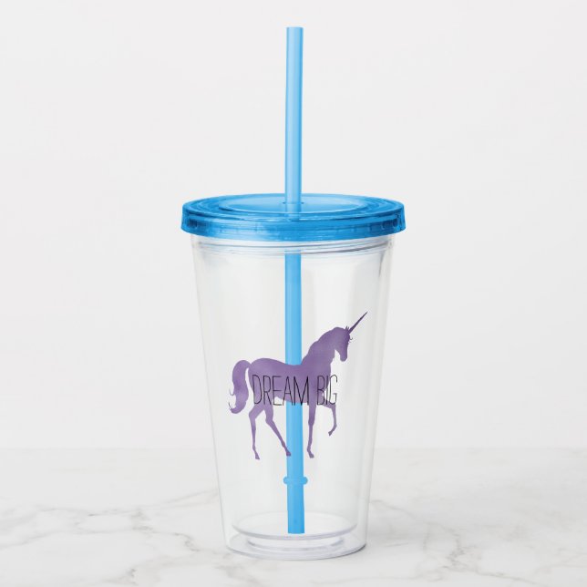 Lila Unicorn Take Away Mugg (Framsida)