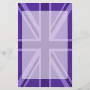 Lila Union Jack Design Brevpapper