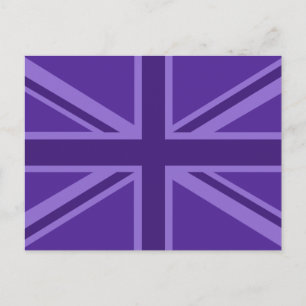Lila Union Jack Design Vykort