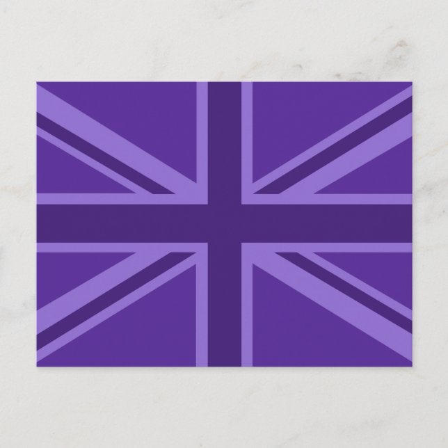 Lila Union Jack Design Vykort (Framsida)