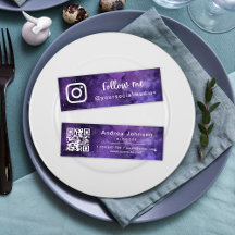 Lila Universe Galaxy Följ Social Media QR-kod