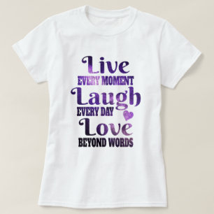 Lila Universe Levande Laugh Kärlek T-Shirt