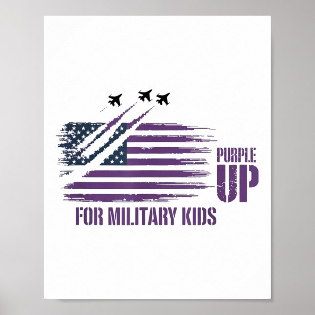 Lila upp för militära barn, amerikanska FL Poster (Framsidan)