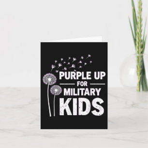 Lila upp för militära barn Dandelion April Awaren Kort