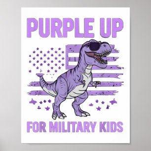 Lila upp för militära barn i Flagga Militärt barn Poster