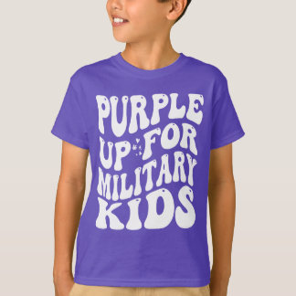 lila upp för militära barn militära barn t shirt
