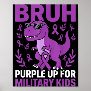 Lila upp för militära barn Militära barns månad Poster