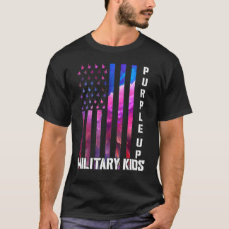 Lila upp för militära barn Regnbåge Militära krets T Shirt
