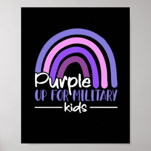 Lila upp för militära barn Regnbåge Militärt barn Poster