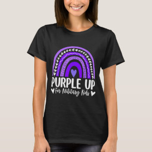 Lila upp för militära barn regnbågs månad militär t shirt