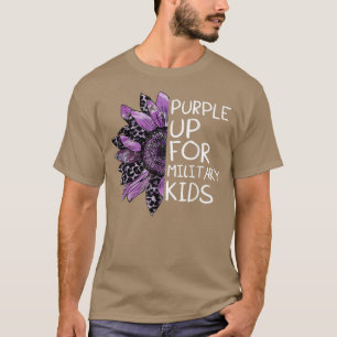 Lila upp för militära barn Solros Militära Bra T Shirt